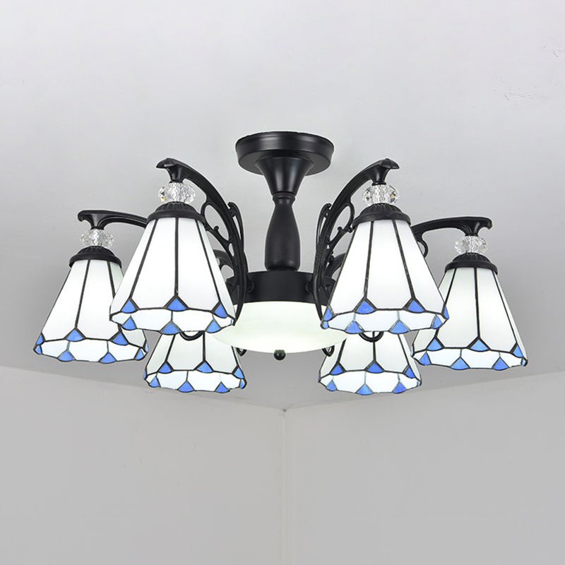 Administrateur de plafond de chambre à coucher en verre semi-chasseur ombré Tiffany