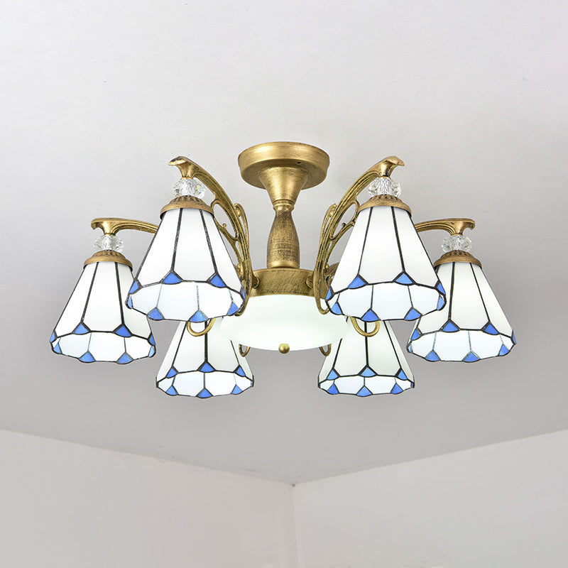 Administrateur de plafond de chambre à coucher en verre semi-chasseur ombré Tiffany