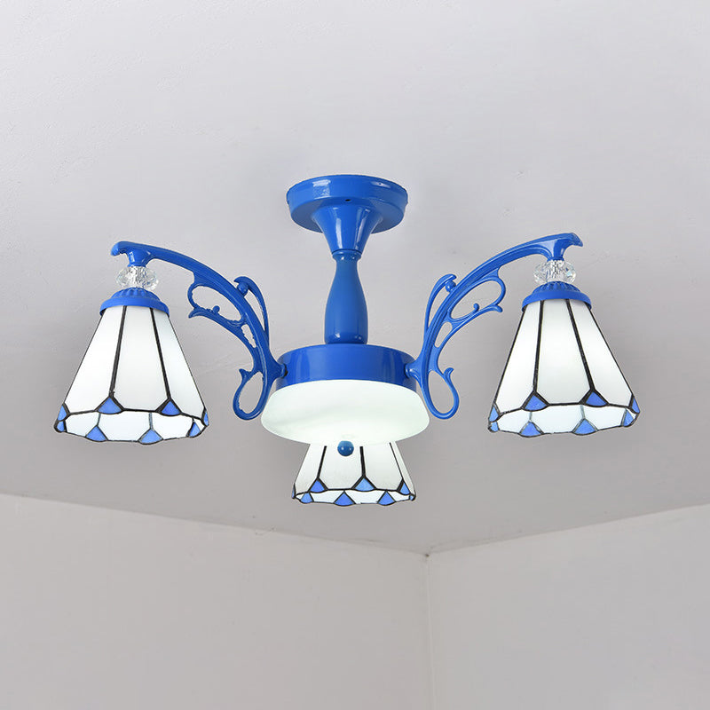 Administrateur de plafond de chambre à coucher en verre semi-chasseur ombré Tiffany