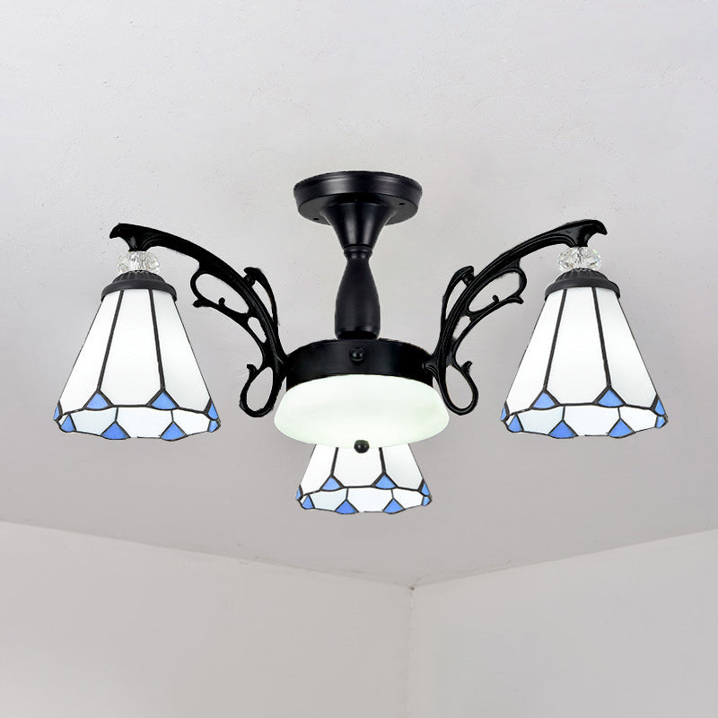 Administrateur de plafond de chambre à coucher en verre semi-chasseur ombré Tiffany