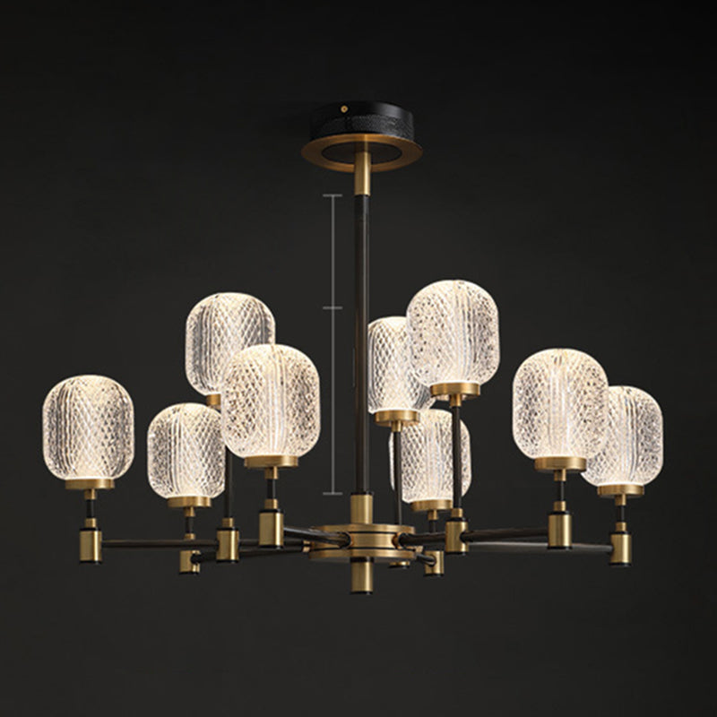 Lampadella ovale in vetro ovale trasparente per la sala da pranzo della sala da pranzo