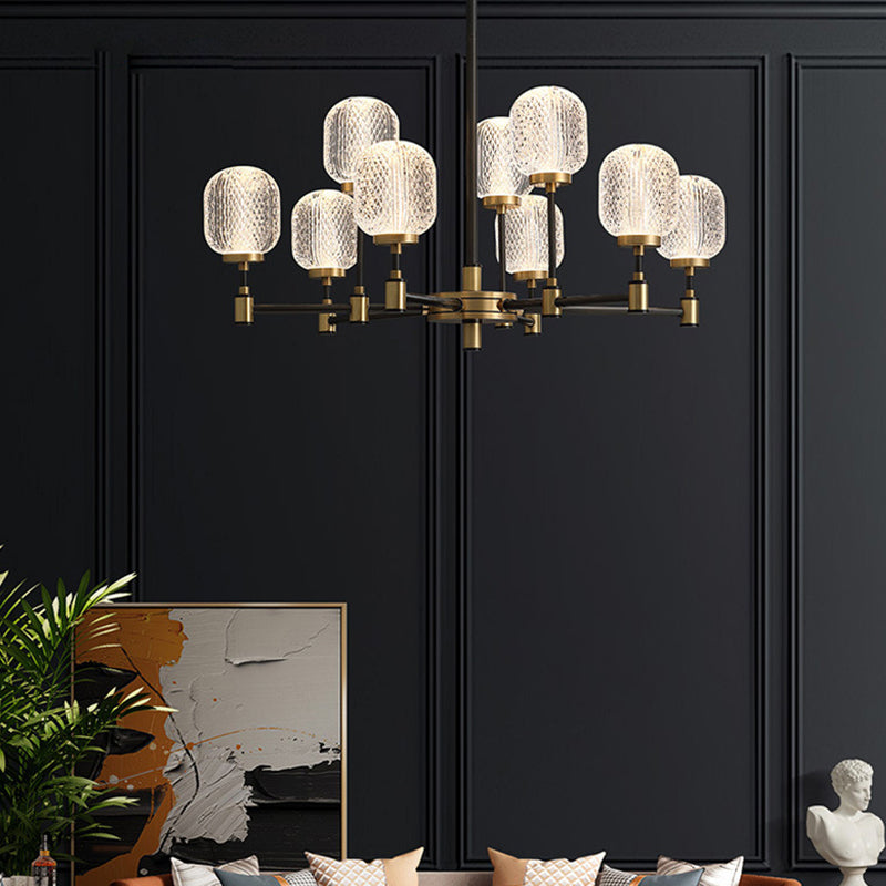 Lampadella ovale in vetro ovale trasparente per la sala da pranzo della sala da pranzo