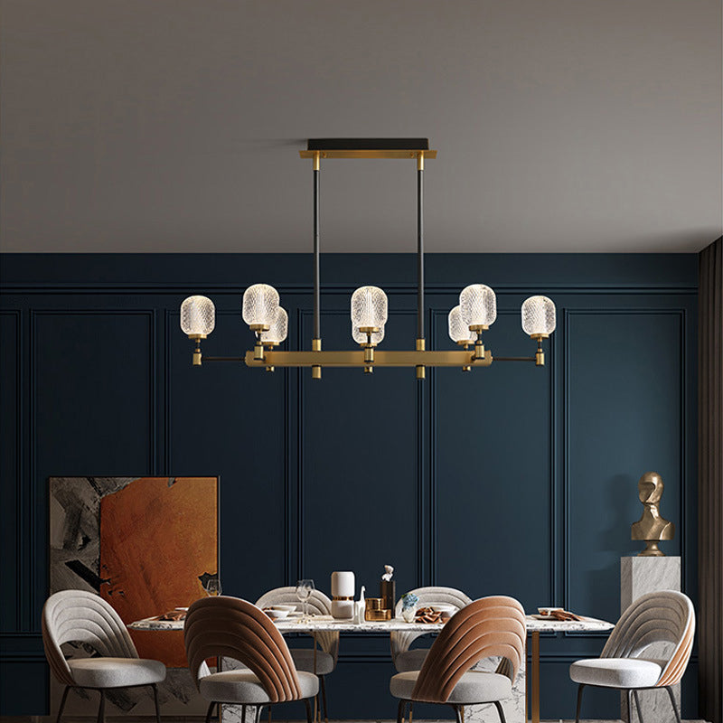 Lampadella ovale in vetro ovale trasparente per la sala da pranzo della sala da pranzo