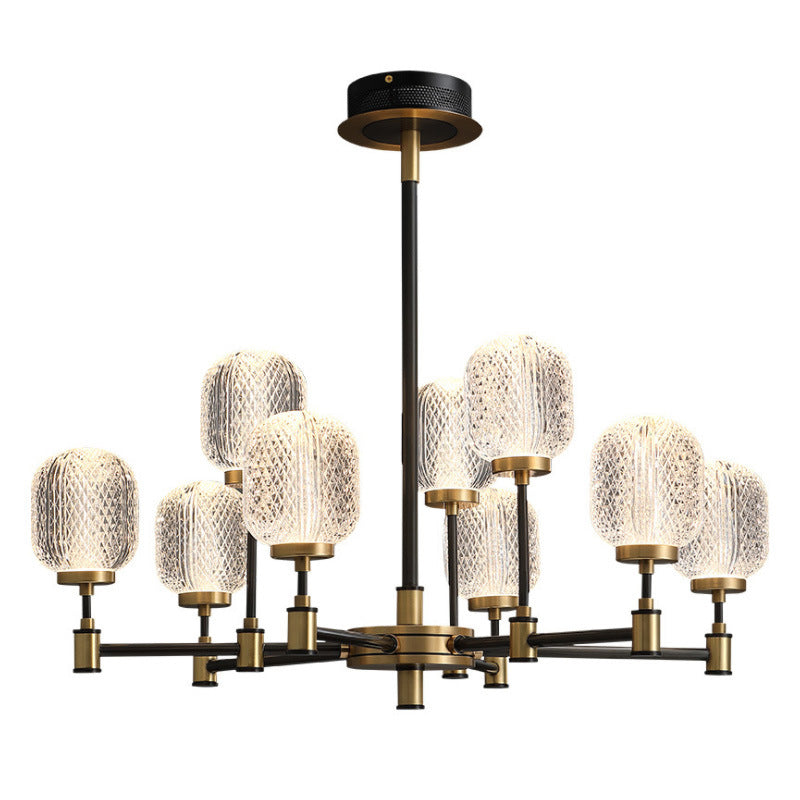 Lampadella ovale in vetro ovale trasparente per la sala da pranzo della sala da pranzo