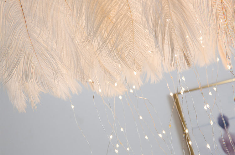 Koepelvormige hanglamp armatuur Noordse stijl veren slaapkamer kroonluchter hanglampje