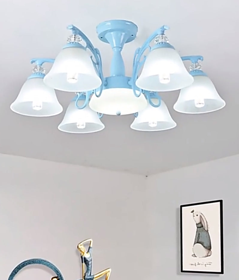 Administrateur de plafond de chambre à coucher en verre semi-chasseur ombré Tiffany