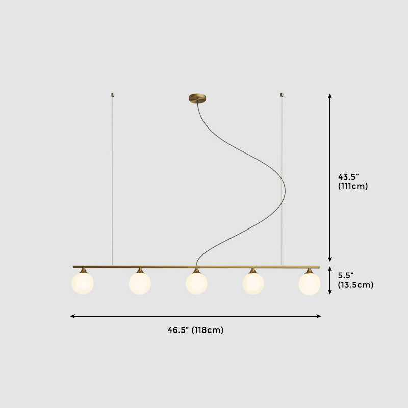 Dichiarazione del lampadario da cucina a 5 luci Affermazione del soffitto ombreggiata con vetro smerigliato