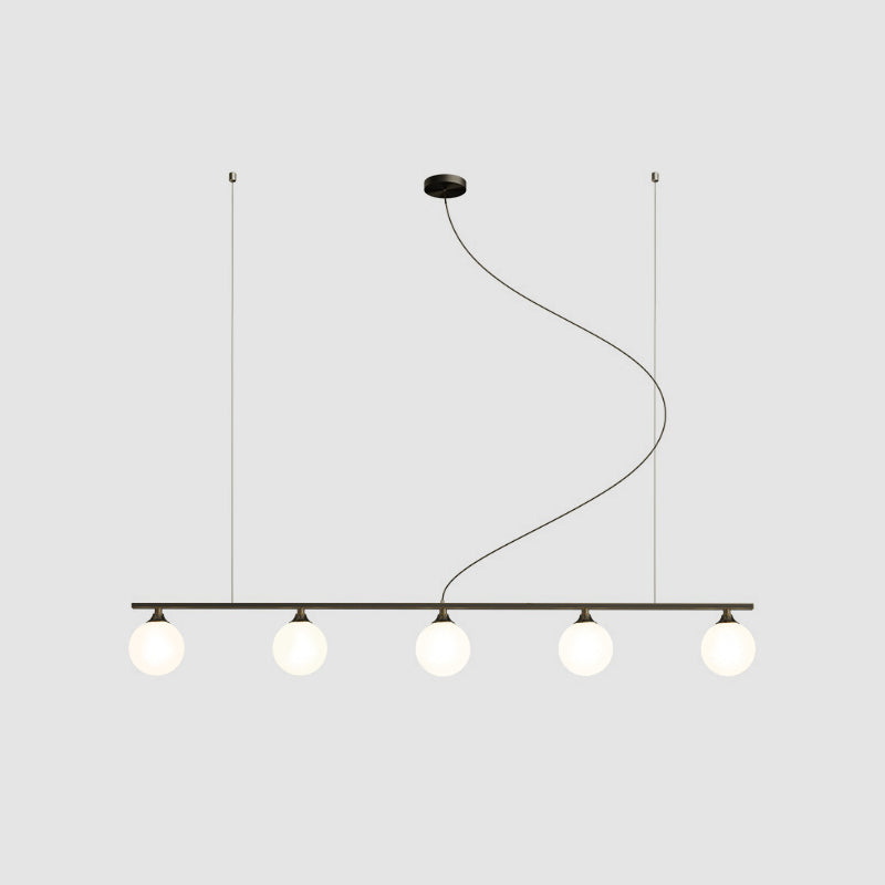 5-Licht-Kücheninsel Kronleuchter Statement Deckenbeleuchtung mit gefrostetem Glas beschattet