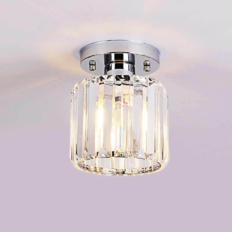 Crystal Geometric Ceiling Mounted Fixture Contemporary Close To Ceiling Lighting Fixture