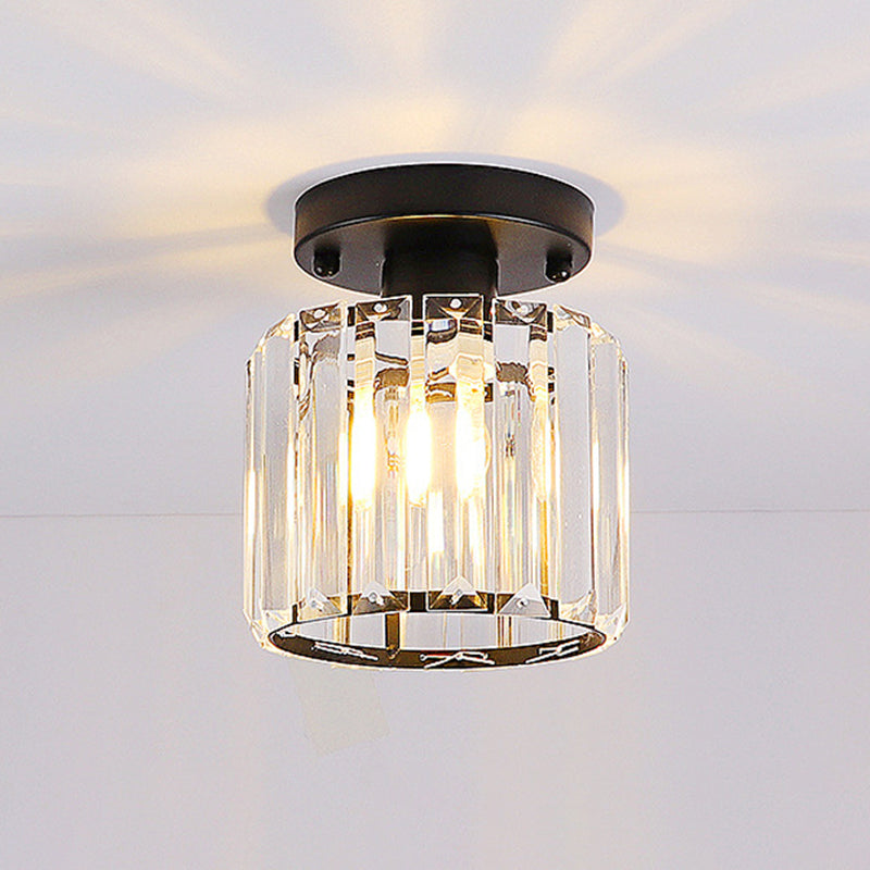 Crystal Geometric Ceiling Mounted Fixture Contemporary Close To Ceiling Lighting Fixture