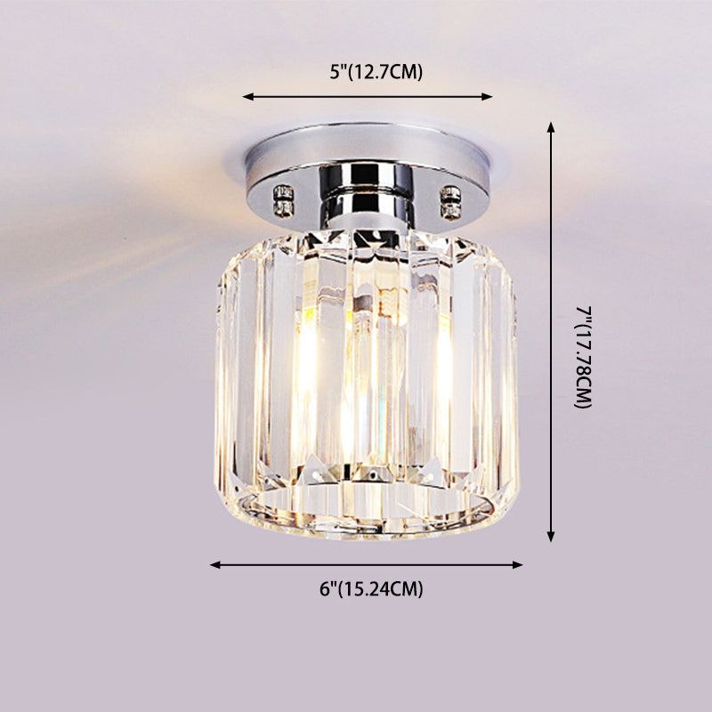 Crystal Geometric Ceiling Mounted Fixture Contemporary Close To Ceiling Lighting Fixture