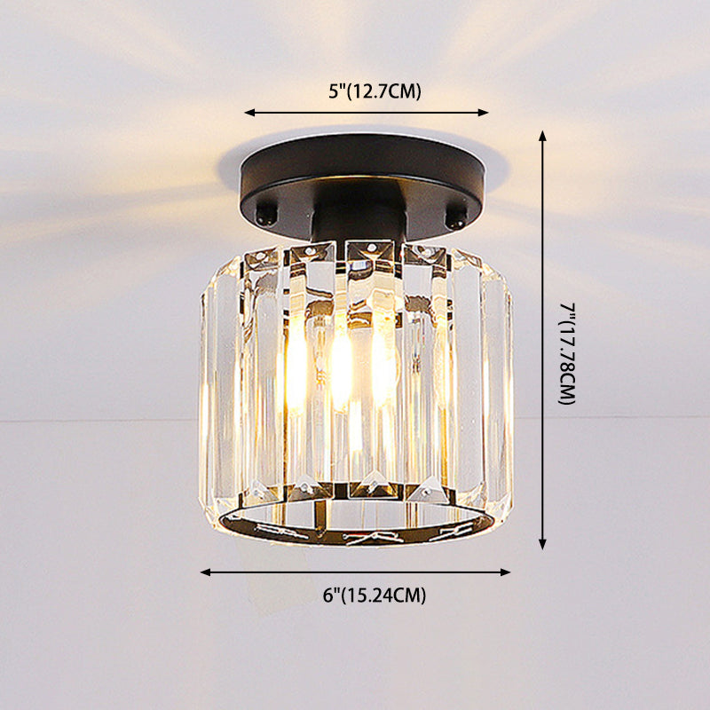 Crystal Geometric Ceiling Mounted Fixture Contemporary Close To Ceiling Lighting Fixture