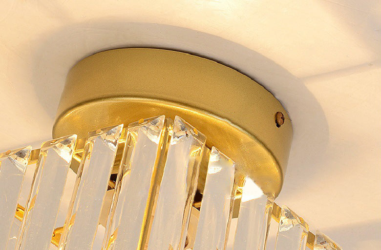 Crystal Geometric Ceiling Mounted Fixture Contemporary Close To Ceiling Lighting Fixture