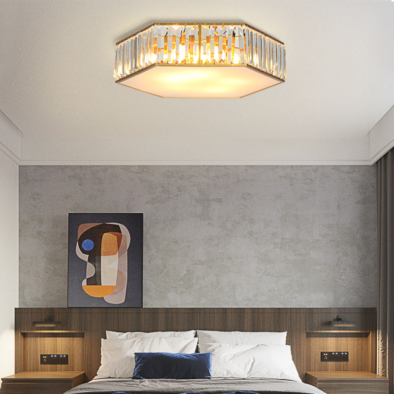Zeshoekige kristallen inbouwplafondlamp Moderne gouden inbouw plafondverlichtingsarmatuur