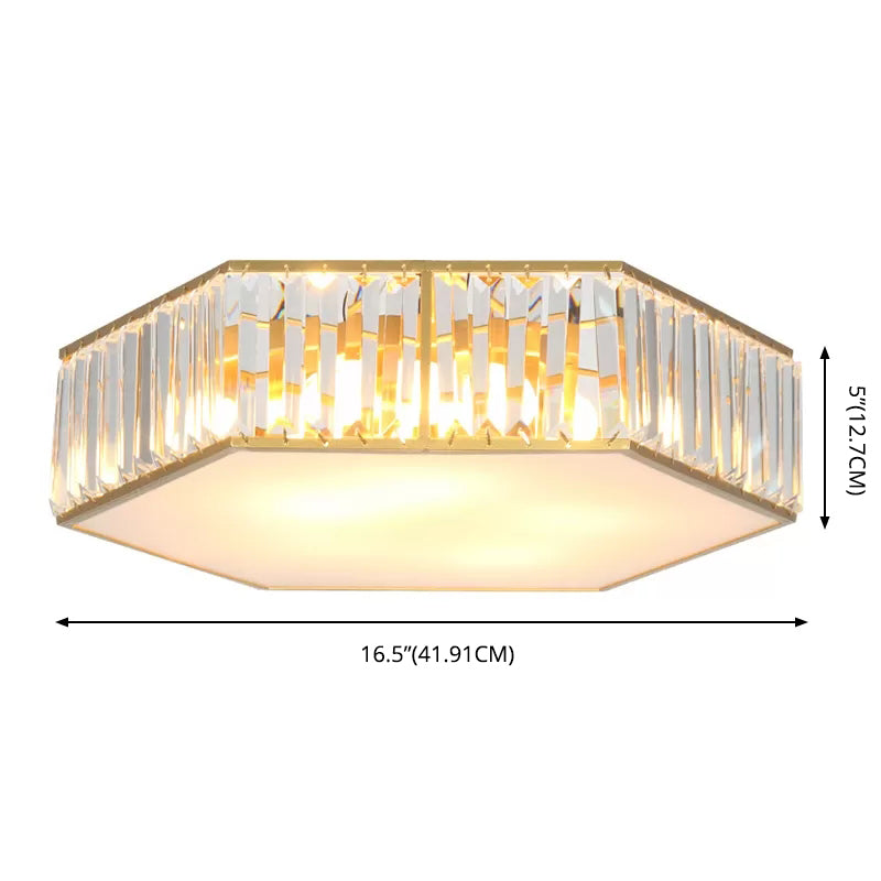 Zeshoekige kristallen inbouwplafondlamp Moderne gouden inbouw plafondverlichtingsarmatuur