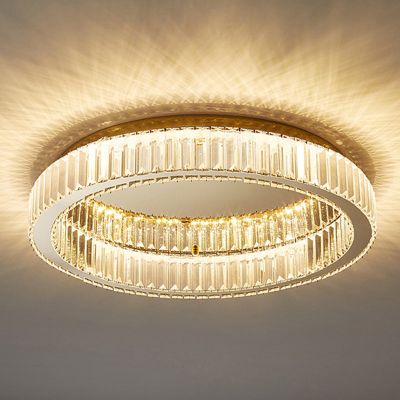 Cirkel Dicht bij Plafondverlichting Moderne Crystal LED Gold Flush Mount Plafondverlichting