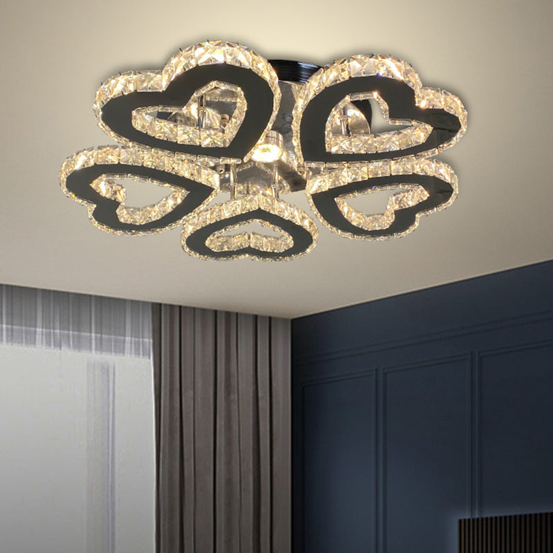 Luz de techo montada en el corazón del corazón Luz de la habitación del dormitorio LED contemporáneo Luz del techo en cromo