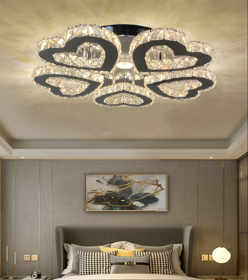 Luz de techo montada en el corazón del corazón Luz de la habitación del dormitorio LED contemporáneo Luz del techo en cromo