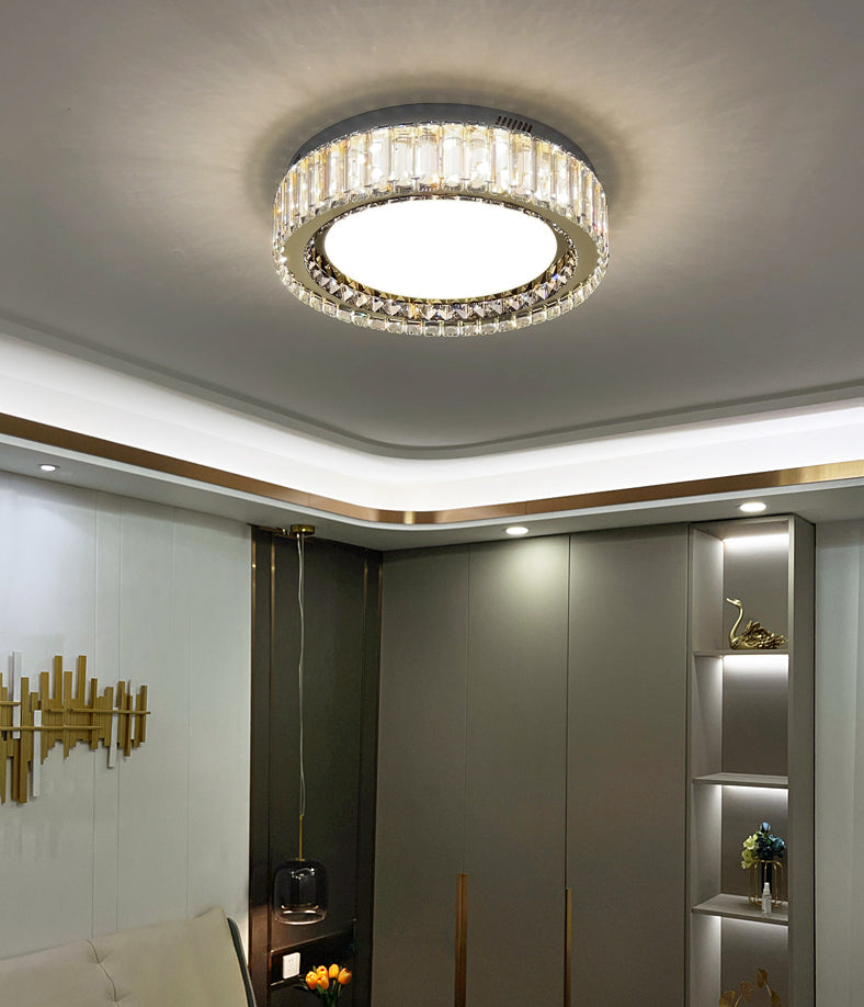 Techo geométrico de cristal de montaje de luz de montaje de LED moderno de montaje de luz de techo en blanco