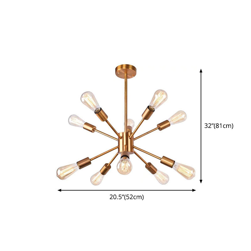 Modern Gold Sputnik Chandelier 10-Light Sphere Satellite Style Ceiling Lights