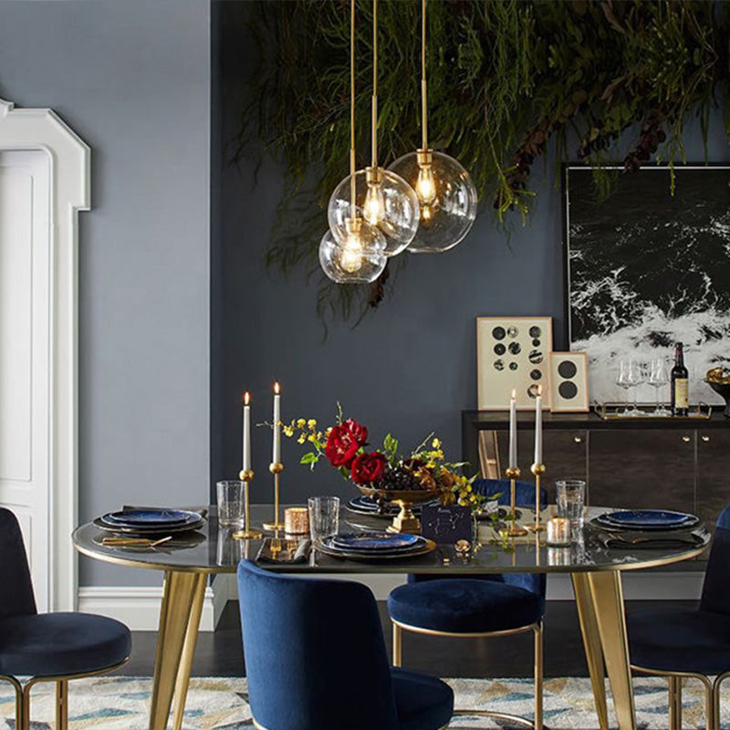 Modern heldere bol hanglampplafondlicht met glazen schaduw