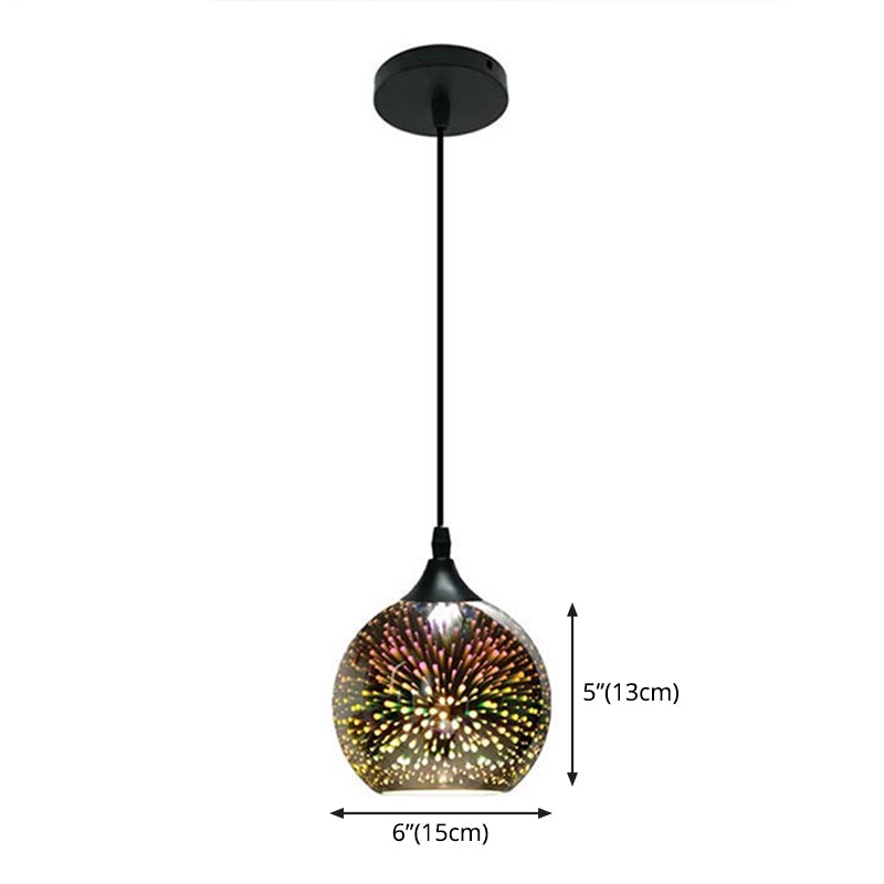Modern Globe Ceiling Light with Mercucy Glass Shade Single Pendant Lighting
