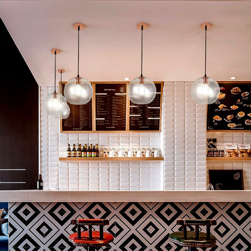 Hedendaags glas enkel plafondlicht met ronde schaduw