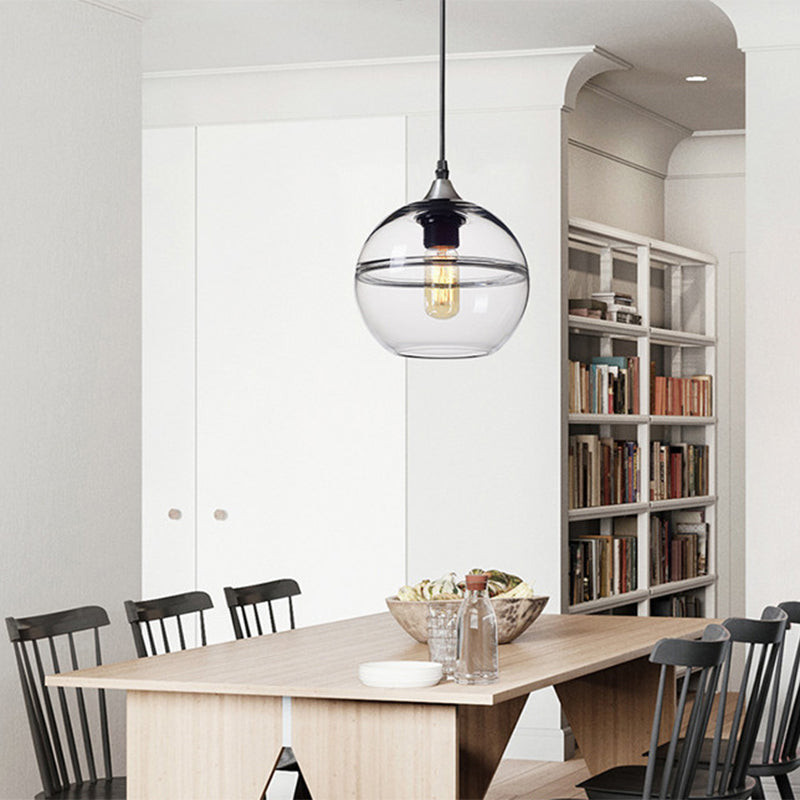Moderne Design Globe Glass Anhänger Beleuchtung mit einer einzelnen Edison -Glühbirne