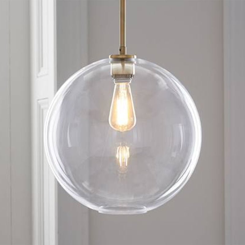 Modern Design Globe Ceiling Lights with Clear Glass Shade Single Pendant Lighting