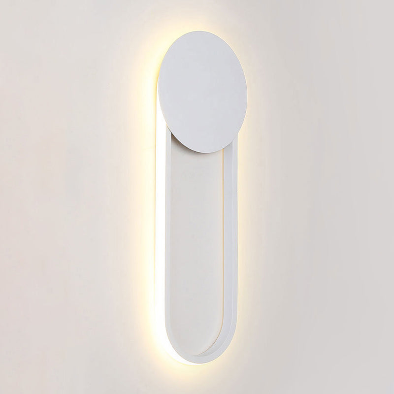 Modern Ellipse Wall Mount Lighting Metallic Wall Mounted Lighting for Living Room