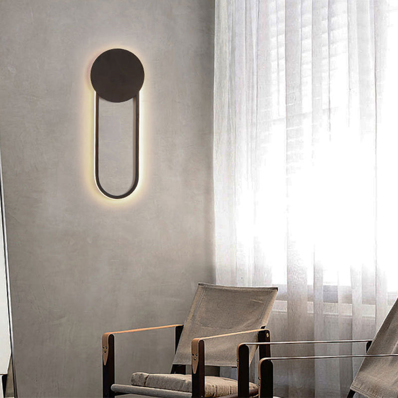 Modern Ellipse Wall Mount Lighting Metallic Wall Mounted Lighting for Living Room