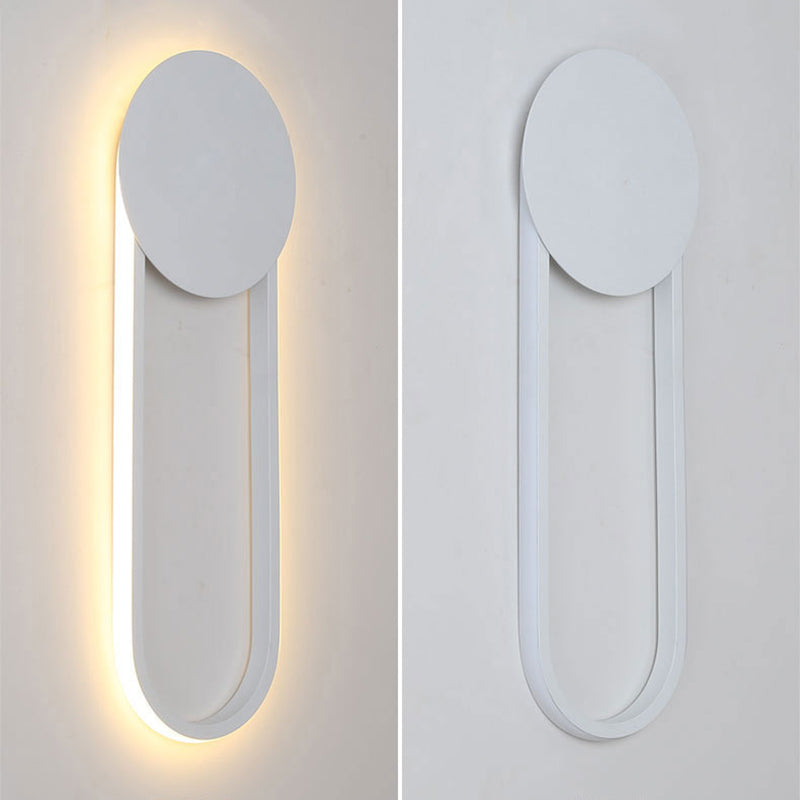 Modern Ellipse Wall Mount Lighting Metallic Wall Mounted Lighting for Living Room