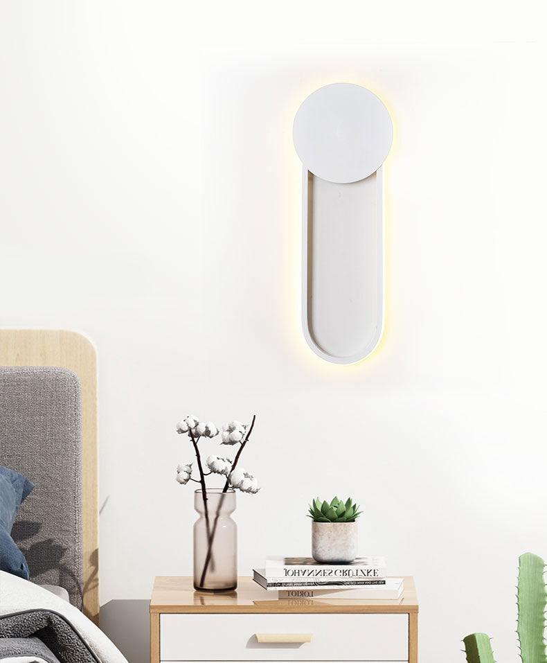 Modern Ellipse Wall Mount Lighting Metallic Wall Mounted Lighting for Living Room