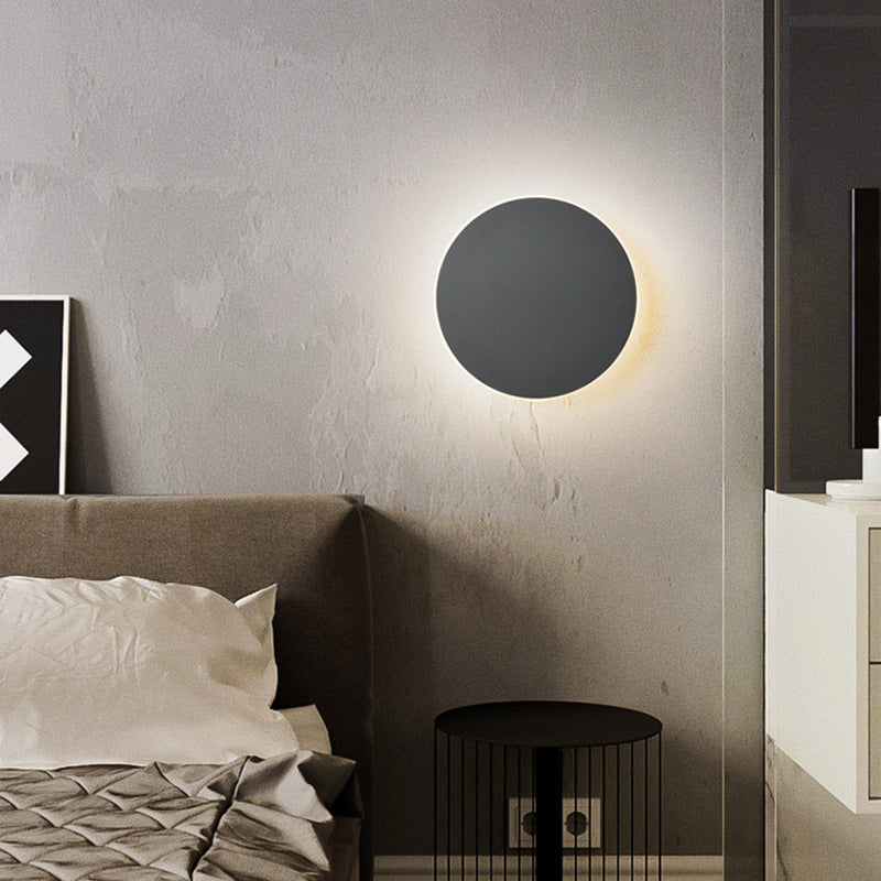 Iluminación de montaje de pared de disco redondo moderno iluminación acrílica montada en la pared para la cama