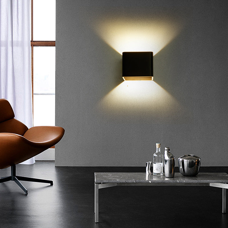 Ultra-modern Square Wall Sconce Lighting Aluminum Wall Mounted Light Fixture for Bedroom