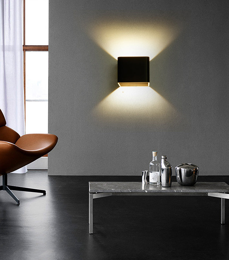 Ultra-modern Square Wall Sconce Lighting Aluminum Wall Mounted Light Fixture for Bedroom