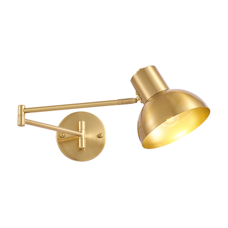 Postmodern Style Wall Sconce Light Swing Arm Metal Shade Wall Lighting with Adjustable Head