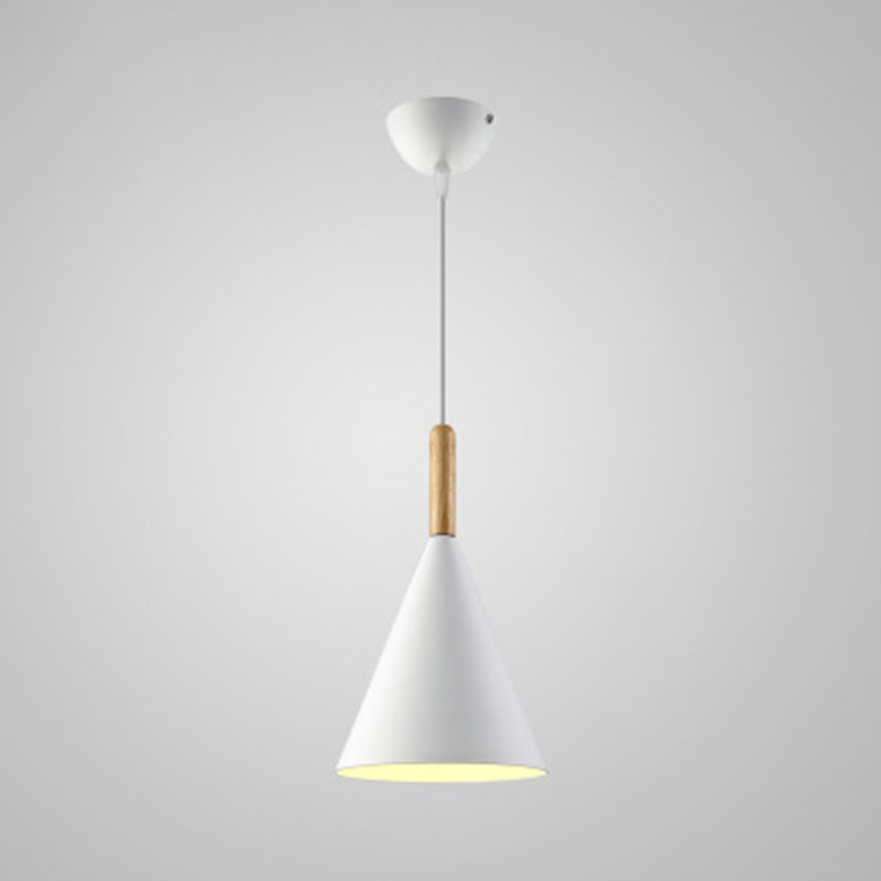 Metall verjüngte hängende leichte nordische Stil 1 Leichte Restaurant Deckenlampe mit Holzoberteil
