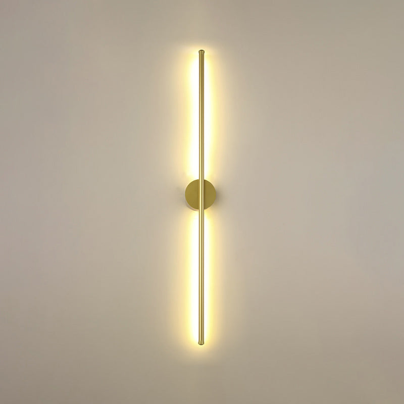 Zeitgenössische lineare Wand montierte Beleuchtung Metallische Wandmontagelampe für Wohnzimmer