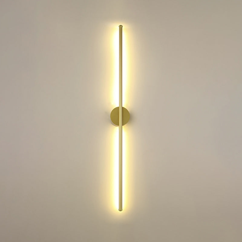 Zeitgenössische lineare Wand montierte Beleuchtung Metallische Wandmontagelampe für Wohnzimmer