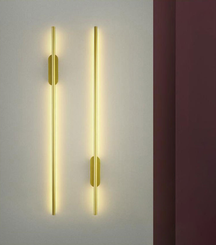 Zeitgenössische lineare Wand montierte Beleuchtung Metallische Wandmontagelampe für Wohnzimmer