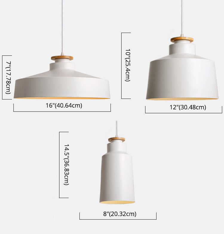 1-Light Pendant Lamp Nordic Macarons Style Metal Dining Room Hanging Lamp
