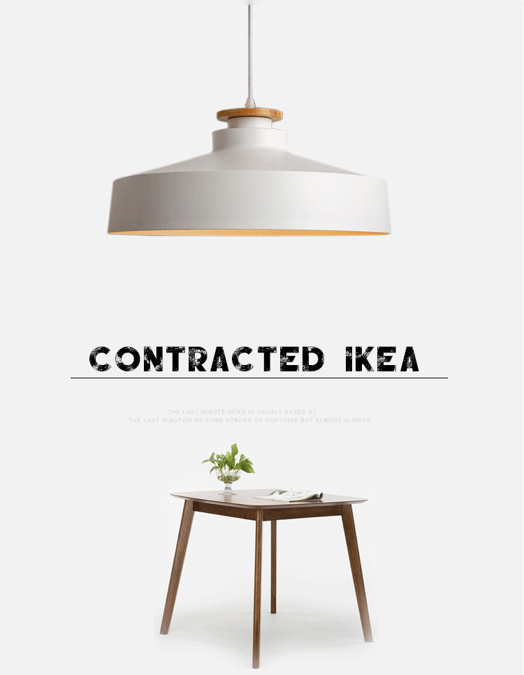 1-Light Pendant Lamp Nordic Macarons Style Metal Dining Room Hanging Lamp