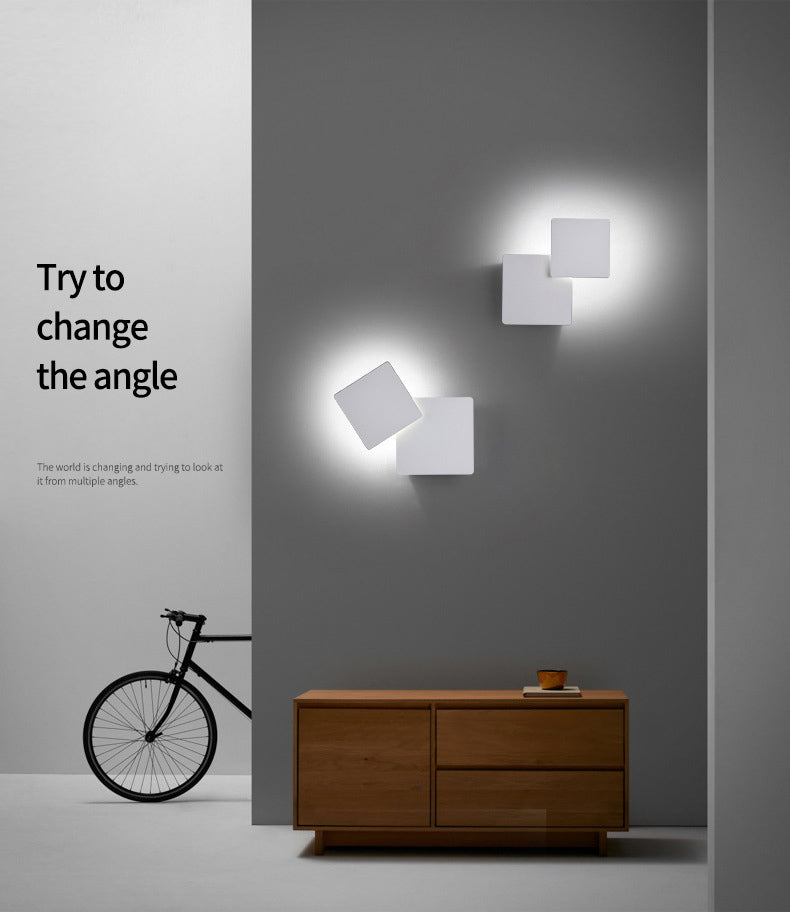 Minimalist LED Wall Mount Light Angle Adjustable Aluminium Wall Light for Bedroom