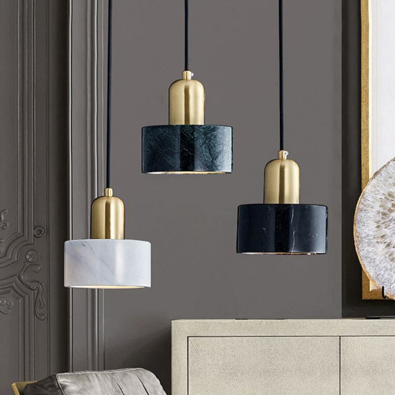 Nordische moderne zylindrische Form Pendellicht Licht Marmor kleines Suspension Licht für Wohnzimmer