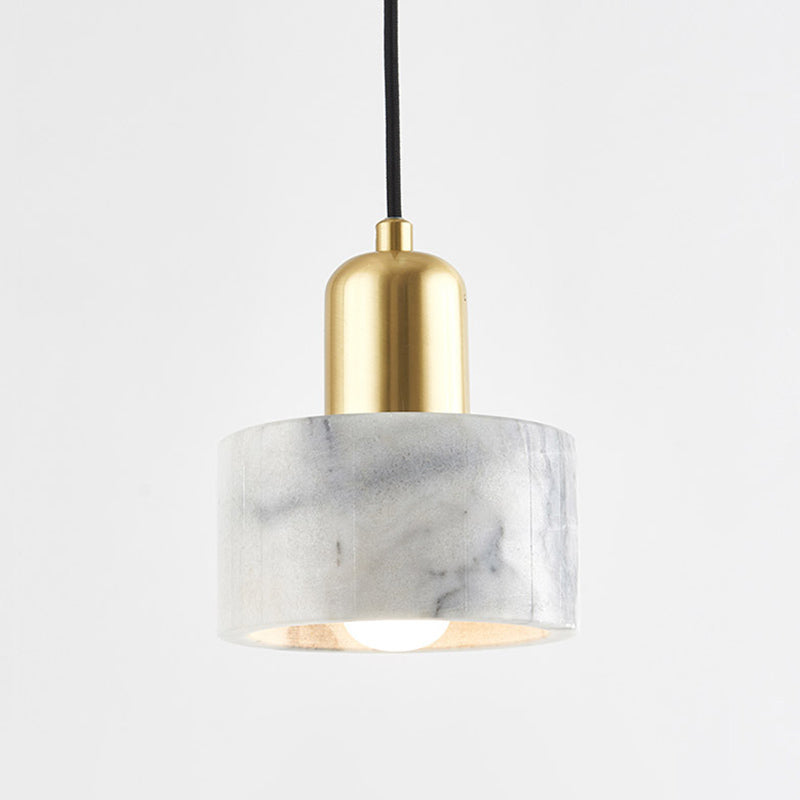 Nordische moderne zylindrische Form Pendellicht Licht Marmor kleines Suspension Licht für Wohnzimmer