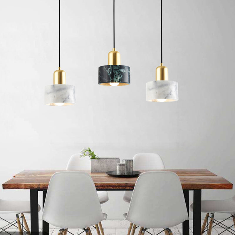 Nordische moderne zylindrische Form Pendellicht Licht Marmor kleines Suspension Licht für Wohnzimmer