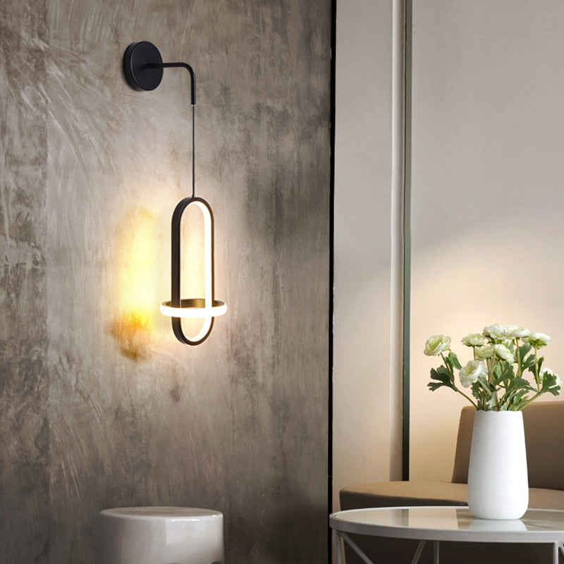 Ultramoderne ring wandbevestiging verlichting aluminium wand gemonteerd verlichtingsarmatuur voor woonkamer