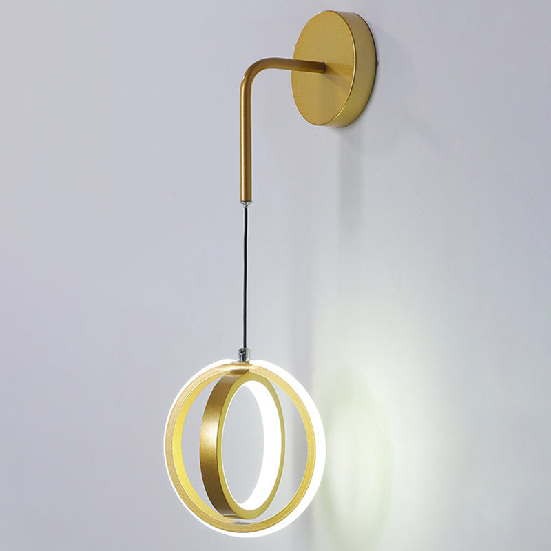 Ultramoderne ring wandbevestiging verlichting aluminium wand gemonteerd verlichtingsarmatuur voor woonkamer