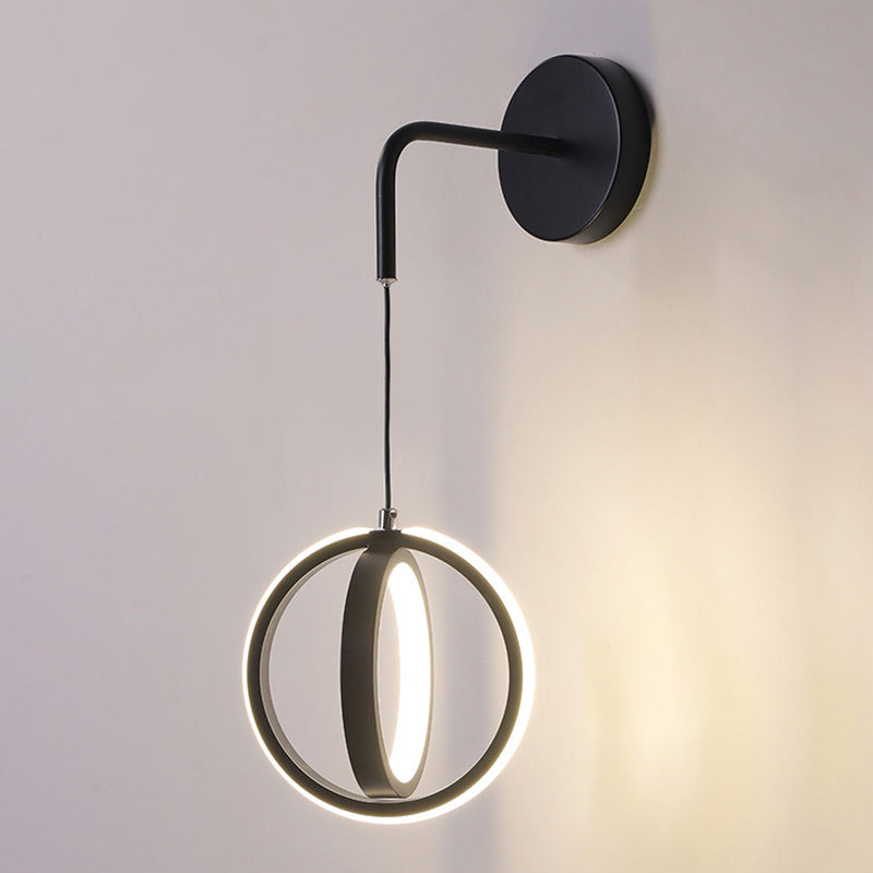 Ultramoderne ring wandbevestiging verlichting aluminium wand gemonteerd verlichtingsarmatuur voor woonkamer